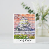 Himeji Castle Japan Travel Waterverf met de hand g Briefkaart (Staand voorkant)