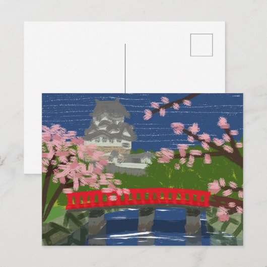 Himeji Castle River Briefkaart (Voorkant / Achterkant)