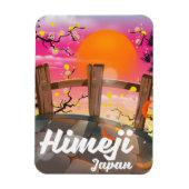 Himeji Japan bloemposter. Magneet (Verticaal)