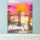 Himeji Japan bloesem poster. Canvas Afdruk (Insitu (Houten vloer))