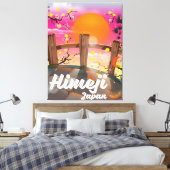 Himeji Japan bloesem poster. Canvas Afdruk (Insitu (Slaapkamer))