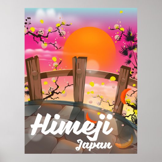 Himeji Japan bloesem poster. Poster (Voorkant)