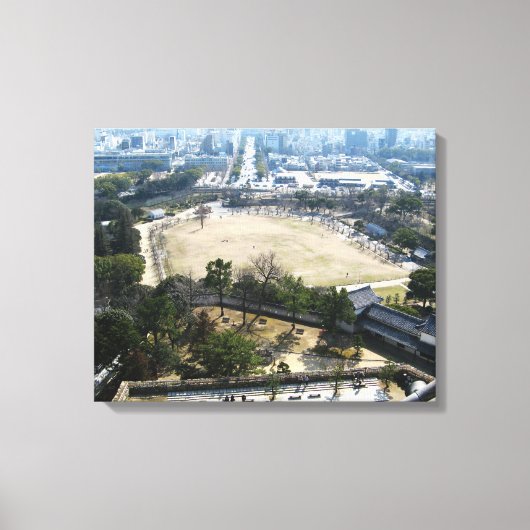 Himeji, Japan (Uitzicht van atop castle) Canvas Afdruk (Voorkant)