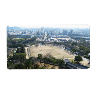 Himeji, Japan (Uitzicht van atop castle) Etiket