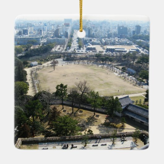 Himeji, Japan (Uitzicht van atop castle) Keramisch Ornament (Achterkant)