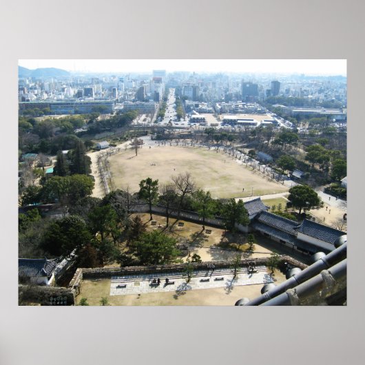 Himeji, Japan (Uitzicht van atop castle) Poster (Voorkant)
