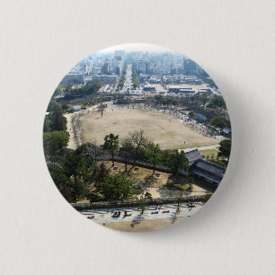 Himeji, Japan (Uitzicht van atop castle) Ronde Button 5,7 Cm
