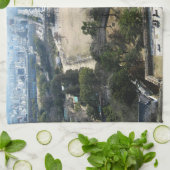 Himeji, Japan (Uitzicht van atop castle) Theedoek (Gevouwen)