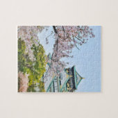 Himeji kasteel met kersenbloesems legpuzzel (Horizontaal)