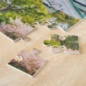 Himeji kasteel met kersenbloesems legpuzzel (Zijkant)