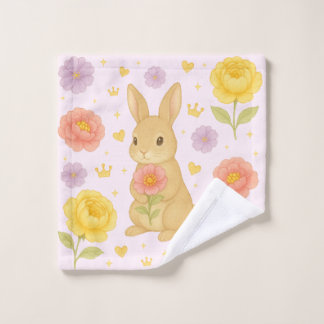 HIMEKARI Floral Bunny Wash Towel – Pink Washandje