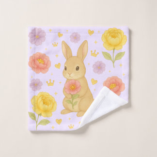 HIMEKARI Floral Bunny Wash Towel – Purple Washandje