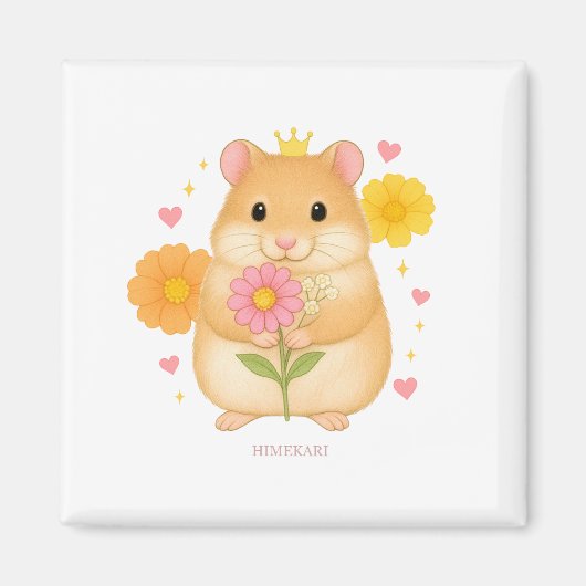 HIMEKARI Floral Hamster Magnet –Clear (Voorkant)