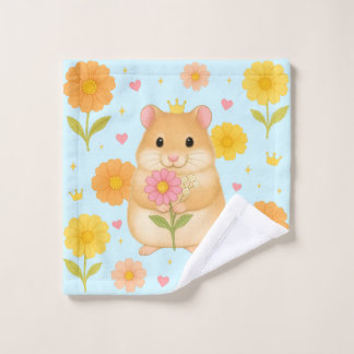 HIMEKARI Floral Hamster Wash Towel – Blue Washandje