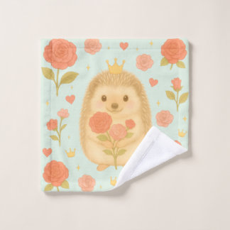 HIMEKARI Floral Hedgehog Wash Towel – Green Washandje