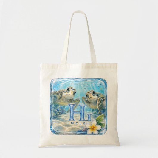 HIMELE Hawaiaanse boodschappentas Honu Tote Bag (Voorkant)