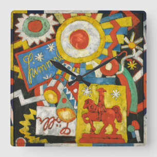 Himmel van Marsden Hartley, Vintage Expressionisme Vierkante Klok
