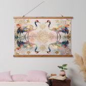 Himmlische Kraniche in Harmonie - Wasserfarben Hangend Wandkleed (Slaapkamer)