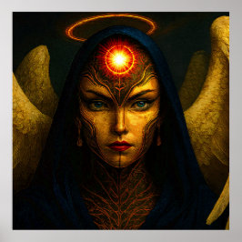 Himmlische Wächter Engel - Glasbaustein Stil Poster