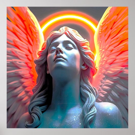 Himmlischer Engel im göttlichen Licht Poster (Voorkant)