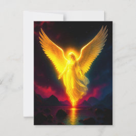 Himmlischer Wächter im goldenen Licht Briefkaart