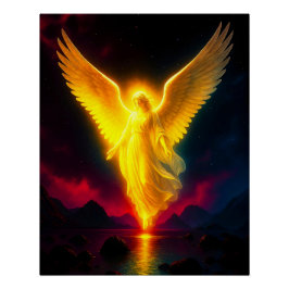Himmlischer Wächter im goldenen Licht Perfect Poster
