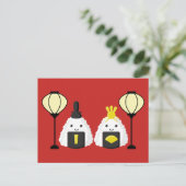 Hina Matsuri Onigiri Briefkaart (Staand voorkant)