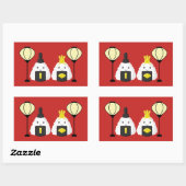 Hina Matsuri Onigiri Rechthoekige Sticker (Vel)