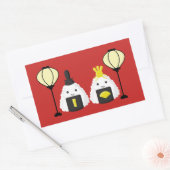 Hina Matsuri Onigiri Rechthoekige Sticker (Envelop)