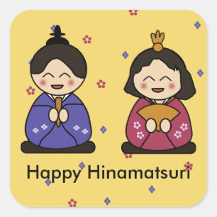 Hina Ningyo Vierkante Stickers