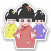 Hinamatsuri, Meisjes Dag Japanse Doll Sticker (Voorkant)