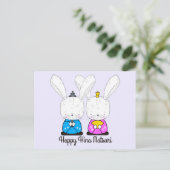 Hinamatsuri Siamese White Bunnies Hina Ningyo Briefkaart (Staand voorkant)