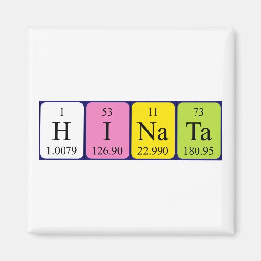 Hinata periodiek table name magnet (Voorkant)