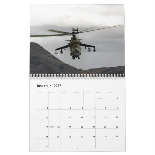 Hind Gunship Calendar Kalender (Jan 2027)