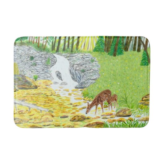 Hinde en jong hert badmat (Voorkant)