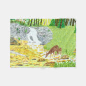 Hinde en jong hert fleece deken (Voorkant (Horizontaal))