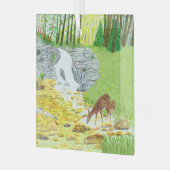 Hinde en jong hert glas ornament (Voorkant links)