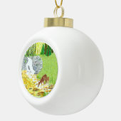 Hinde en jong hert keramische bal ornament (Rechts)