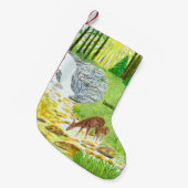 Hinde en jong hert kleine kerstsok (Voorkant (Hangend))