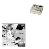 Hinde en jong hert rubberstempel (Gestempeld)