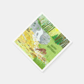 Hinde en jong hert servet (Hoek)
