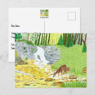 Hinde en Ree Briefkaart