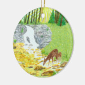 Hinde en reekalf keramisch ornament (Links)