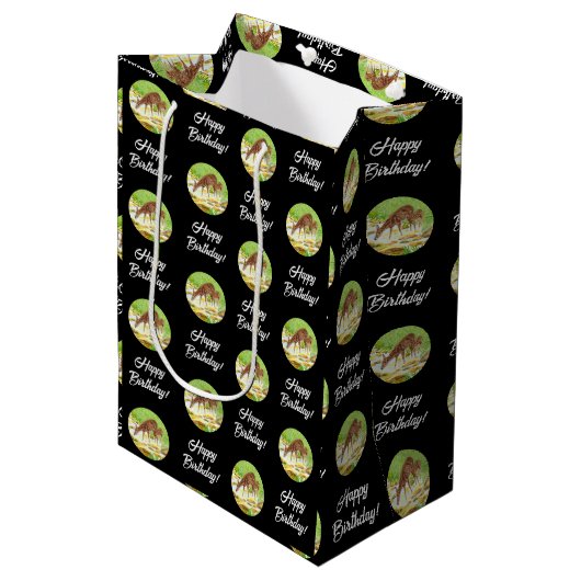 Hinde en reekalf zwart medium cadeauzakje (Voorkant Gekanteld)