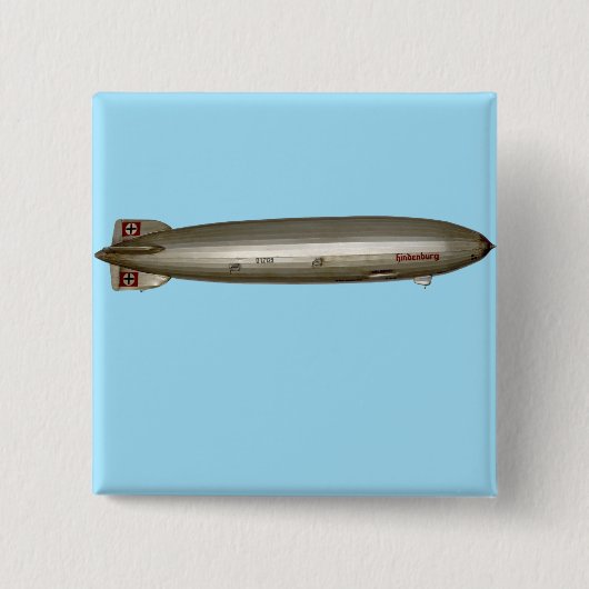 Hindenburg Vierkante Button 5,1 Cm (Voorkant)