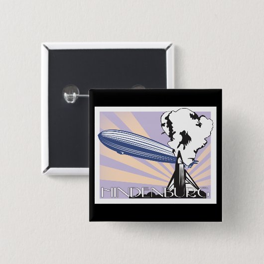 hindenburg vierkante button 5,1 cm (Voorkant /achterkant)