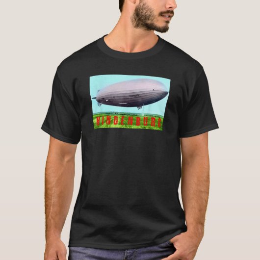 Hindenburg Vintage Luchtvaartuig Zeppelin T-shirt (Voorkant)