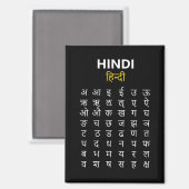 Hindi Alfabet अ–क्ष Devanagari Schrift Magneet (Voorkant / Achterkant)