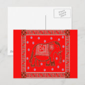 Hindi Art Elephant Briefkaart (Voorkant / Achterkant)