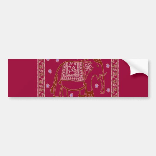 Hindi Art Elephant Bumpersticker (Voorkant)